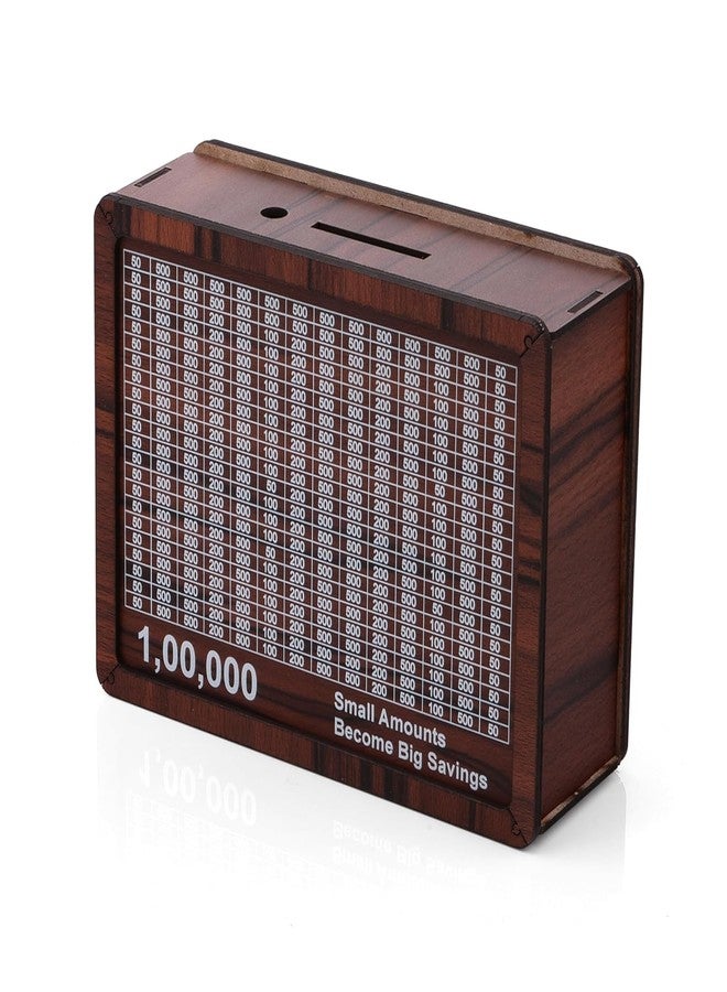 Tinytotem Moneybox Wooden Piggy Bank for Kids & Adults Coin Box with Carved Design Savings Box, Mini Bank, Wood Coin Box Money Saver Money Box with Numbers (1) Modern - Image 5